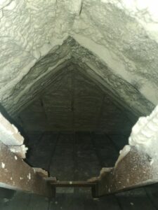 Attic Insulation after replacement by Better World Builders.