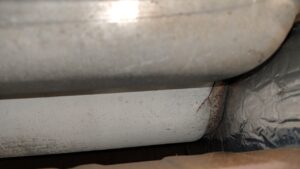 Image of cracked heat exchanger.