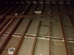 Image of an attic after air sealing.